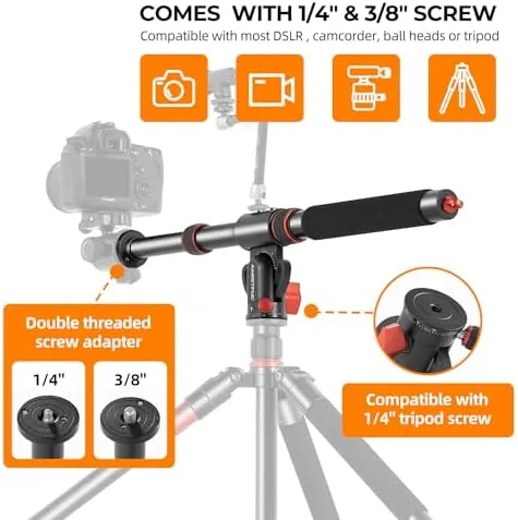 Another view of the AMBITFUL 42" Tripod Extension Arm Heavy Duty Aluminum Horizontal Boom
