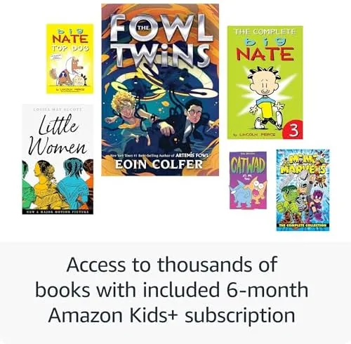 Amazon Kids dashboard on a phone showing reading time limits and age filters