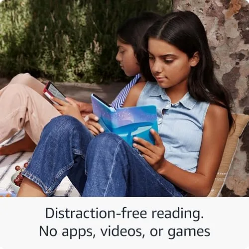Kindle Kids next to a Fire Kids tablet for comparison