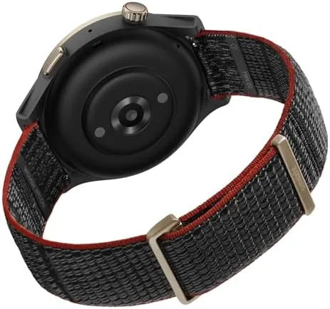 Amazfit Official Smart Watch Woven Nylon Wristband Strap, 22mm - Black | Compatible with Review: Tested and Rated