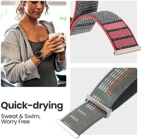 Another view of the Amazfit Official Smart Watch Woven Nylon Wristband Strap, 22mm