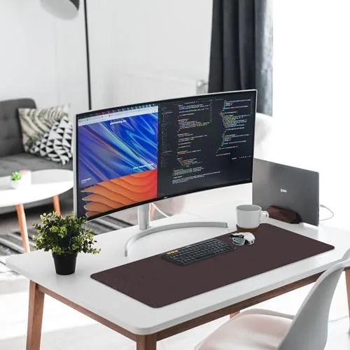The Leather Desk Pad Protector,Non-Slip Desk Pad(Black, 23.6" x 13.7") | compared in context