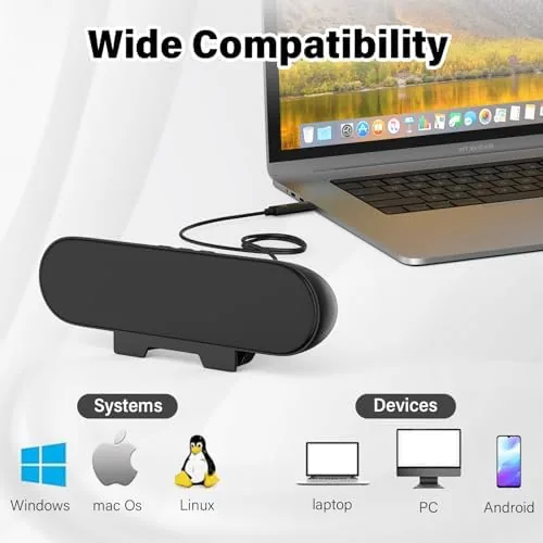 Another view of the LXTNFU Computer Speakers for Desktop Monitor,Single Speakers for Desktop PC,Laptop