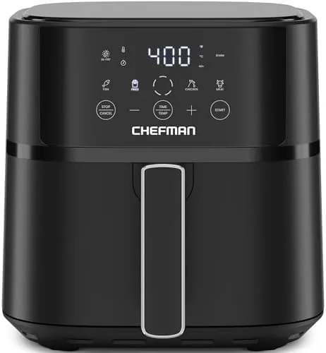 Chefman 6 quart air fryer on a kitchen counter
