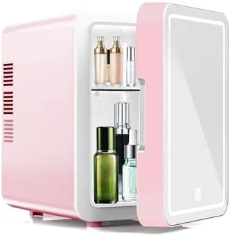 Upgrade Skincare Fridge with Dimmable LED Light Mirror, 4L/6Can Cooler Warmer Mini Fridge for Review: Tested and Rated