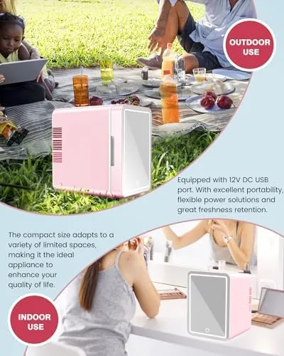 Testing the Upgrade Skincare Fridge with Dimmable LED Light Mirror, 4L/6Can Cooler over two weeks