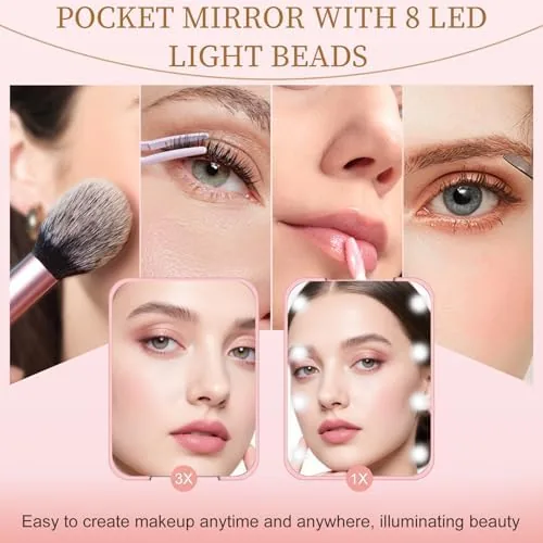 Close look at the Compact Mirror with Light, 1X/3X Magnification LED Pocket Mirror for build quality