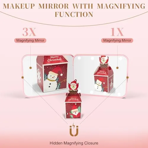 The Compact Mirror with Light, 1X/3X Magnification LED Pocket Mirror for in real use