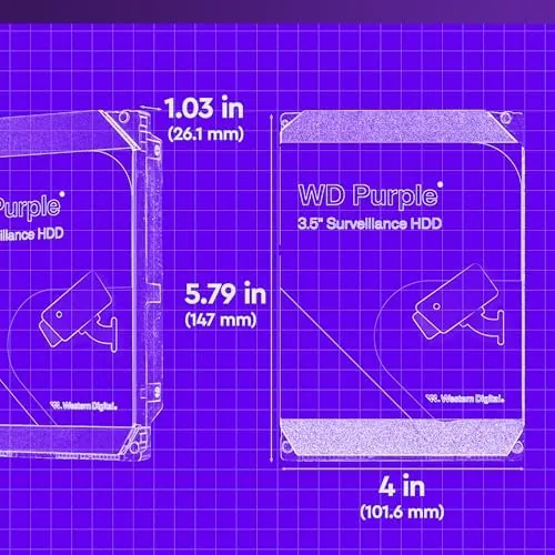 Detail shot of the Western Digital 8TB WD Purple Surveillance Internal Hard Drive HDD features