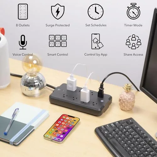 Close look at the Geeni Surge Ultra Smart 8-Outlet Surge Protector, No Hub, 6 build quality