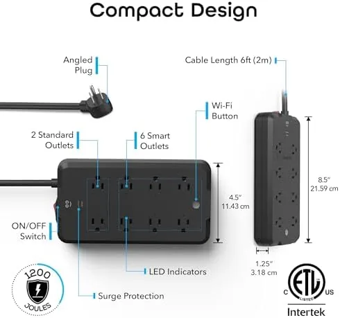 The Geeni Surge Ultra Smart 8-Outlet Surge Protector, No Hub, 6 compared in context