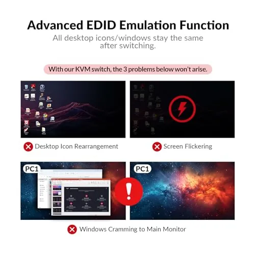 The AV Access KVM Switch Dock 2 Monitors 2 Laptops, 4K compared in context