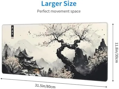 Close look at the Japanese Mouse Pad, Large Japanese Desk Mat, XL Anime Gaming build quality