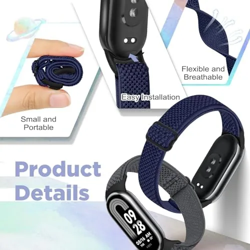 Close look at the Bcuckood Elastic Bands Compatible with Xiaomi Smart Band 10/9/8 for build quality