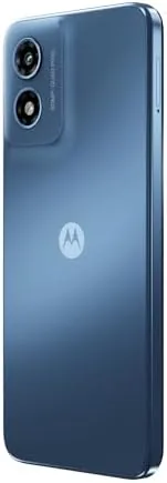 The Moto G Play held in hand with the Sapphire Blue back visible