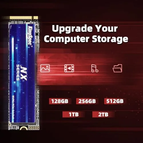 The KingSpec drive next to a Gen4 NVMe SSD and a 2.5 inch SATA drive