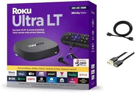 Overview of the Roku Ultra LT Streaming Device 4K/HDR/Dolby Vision/Dual-Band Wi-Fi with Roku