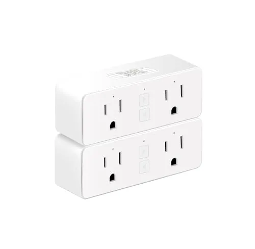 Overview of the Matter Dual Smart Plug 15A 2 Pack, Compatible with Alexa