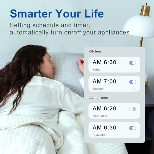 Another view of the Matter Dual Smart Plug 15A 2 Pack, Compatible with Alexa