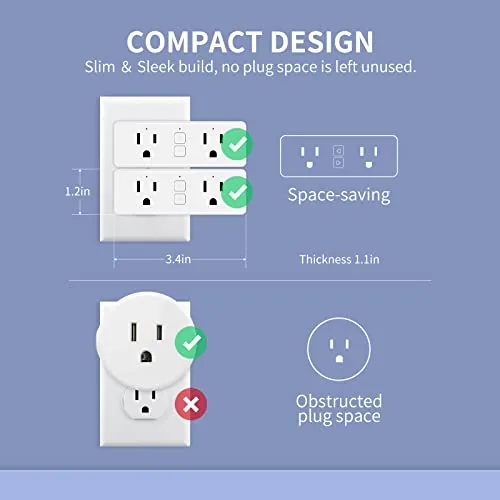The Matter Dual Smart Plug 15A 2 Pack, Compatible with Alexa compared in context