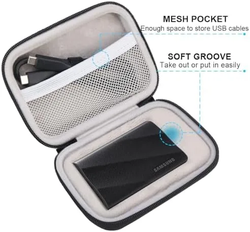 The Lacdo Hard Carrying Case for Samsung T9 Portable Solid State in real use