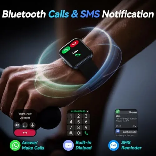 Close look at the Smart Watches for Men Android & iPhone, 1.8" HD Alexa build quality
