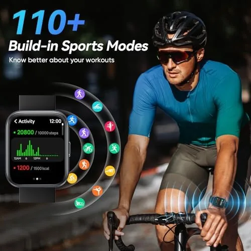 Detail shot of the Smart Watches for Men Android & iPhone, 1.8" HD Alexa features