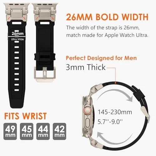 Detail shot of the FULLIFE Designed for Apple Watch Band Apple Watch Ultra 3/2/1 features