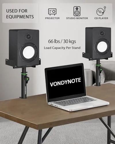 Testing the Vondynote Dual Side Clamp Studio Monitor Stands Short Desk Speaker over two weeks