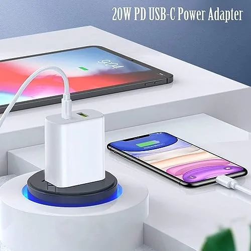 Close up of the dual USB C ports on the charger cube face
