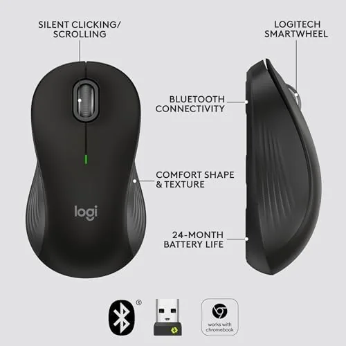 The Logitech Signature M550 L Full Size Wireless Mouse Large Sized compared in context