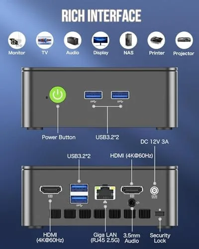 Close look at the GMKtec Mini PC Intel Core i3-10110U Processor 8GB DDR4 256GB build quality