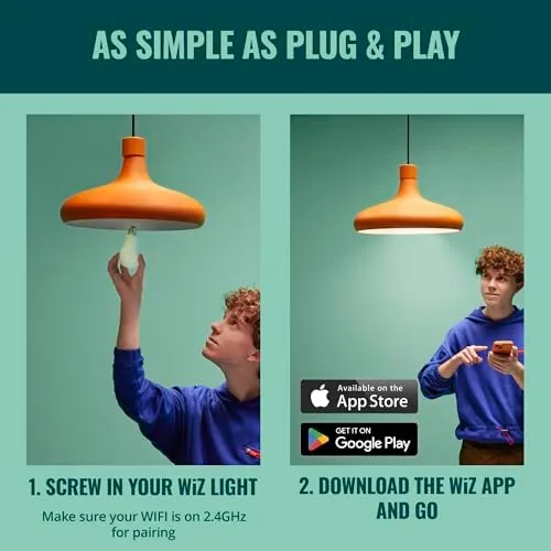 The WiZ Color G25 Color Filament LED Smart Bulb - Pack in real use
