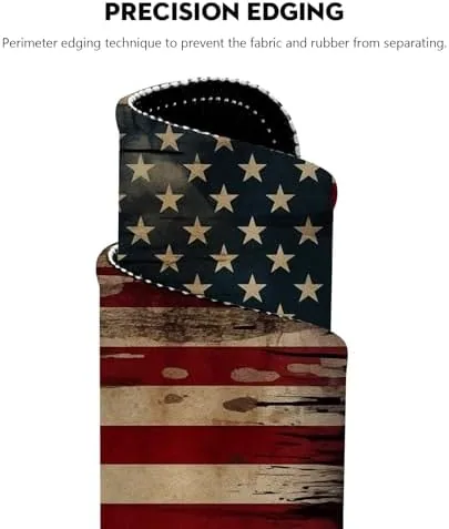 Close look at the Vintage American Flag Mouse Pad - Patriotic Durability for Your build quality