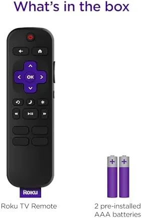 Family room setup with the new Roku remote in use on a couch