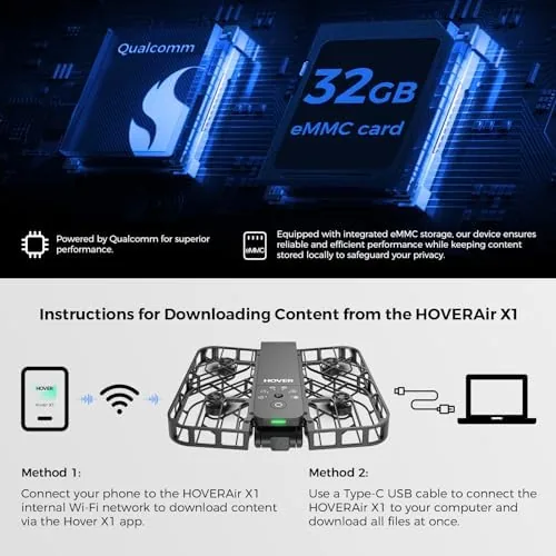 The HOVERAir X1 Self-Flying Camera Black Combo with PU Case, Pocket-Sized compared in context