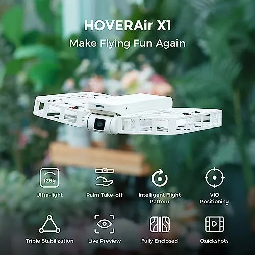 The HOVERAir X1 Self-Flying Camera White Combo with PU Case, Pocket-Sized in real use
