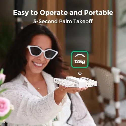 Another view of the HOVERAir X1 Self-Flying Camera White Combo with PU Case, Pocket-Sized