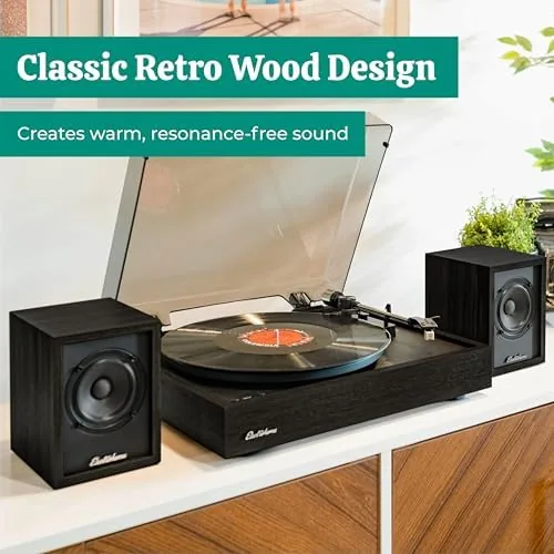 Another view of the Electrohome Huntley Powered Bookshelf Speakers with Built-in Amplifier and 3"