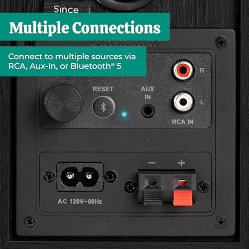 The Electrohome Huntley Powered Bookshelf Speakers with Built-in Amplifier and 3" compared in context