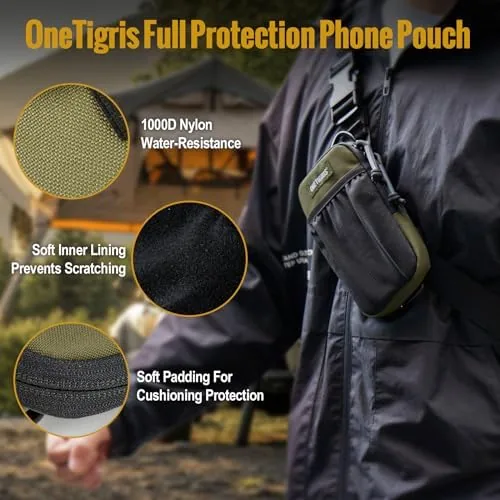 Another view of the ONETIGRIS Backpack Strap Pouch, Phone Belt Holder Molle Phone Holster