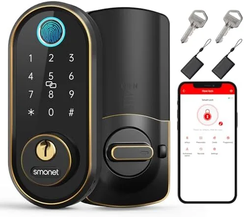 Overview of the SMONET Smart Keyless Entry Door Lock - Fingerprint Electronic Deadbolt