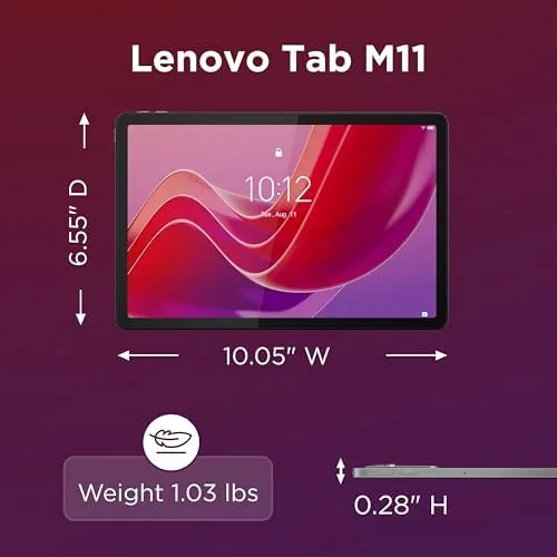 Detail shot of the Lenovo Tab M11, 11" Display, MediaTek Helio G88 Octa-Core, 4GB features