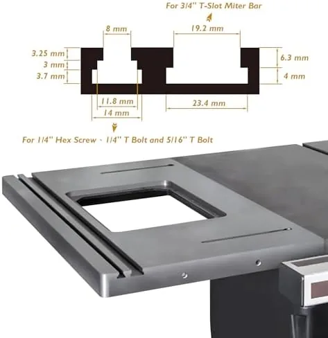 Another view of the O'SKOOL Cast Iron Router Table Extension Wing, 27 Inch by