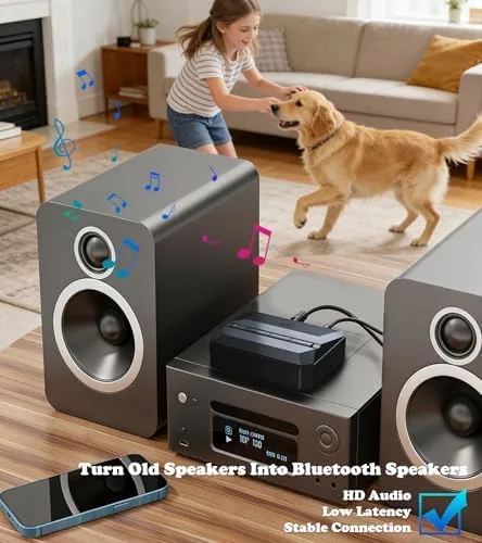 Close look at the KAIY Bluetooth Receiver for Home Stereo, AUX RCA to Bluetooth build quality