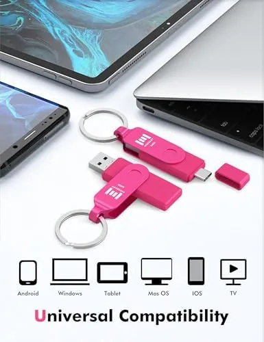 Detail shot of the MOSDART 64GB USB C and A 3.2 150MB/s Dual Flash features