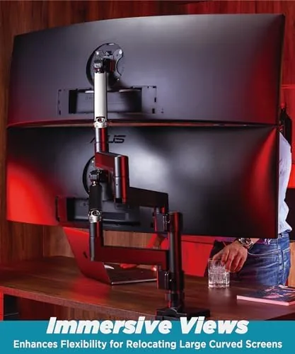 The grommet mount base installed through a hole in the desktop