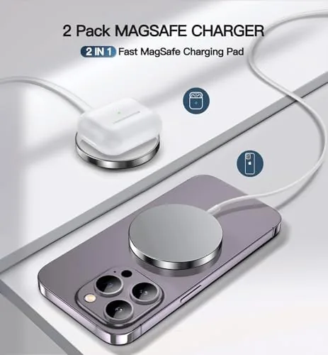 Another view of the Magnetic Wireless Charger, 2-Pack 15W Fast Mag-Safe Stand for iPhone
