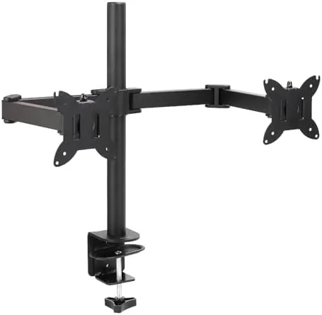 Overview of the Amazon Basics Adjustable Dual Monitor Desk Mount, Supports up to