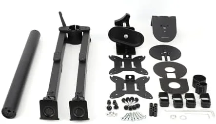 The Amazon Basics Adjustable Dual Monitor Desk Mount, Supports up to compared in context